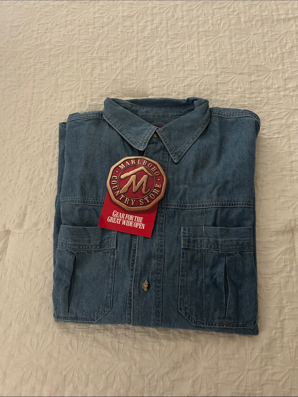 Marlboro Country Store Blue Denim Shirt Jacket NWT large